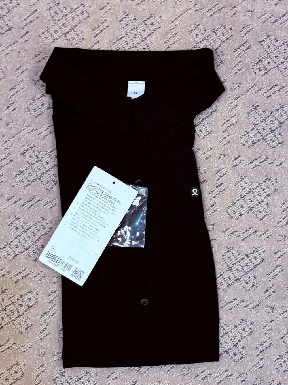 lululemon NWT size 12 Quick-Dry sleeveless Polo Straight Hom